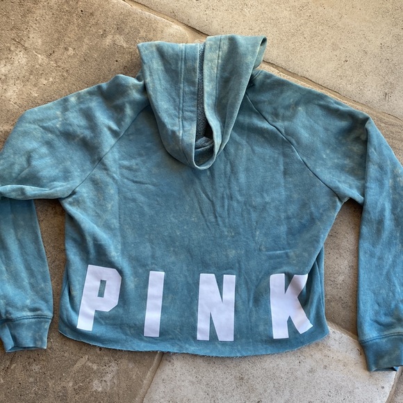 PINK Victoria Secret 🔥 Cropped Sweatshirt Hoodie Sz S - Picture 6 of 7